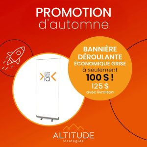 Bannière déroulante - Économique gris